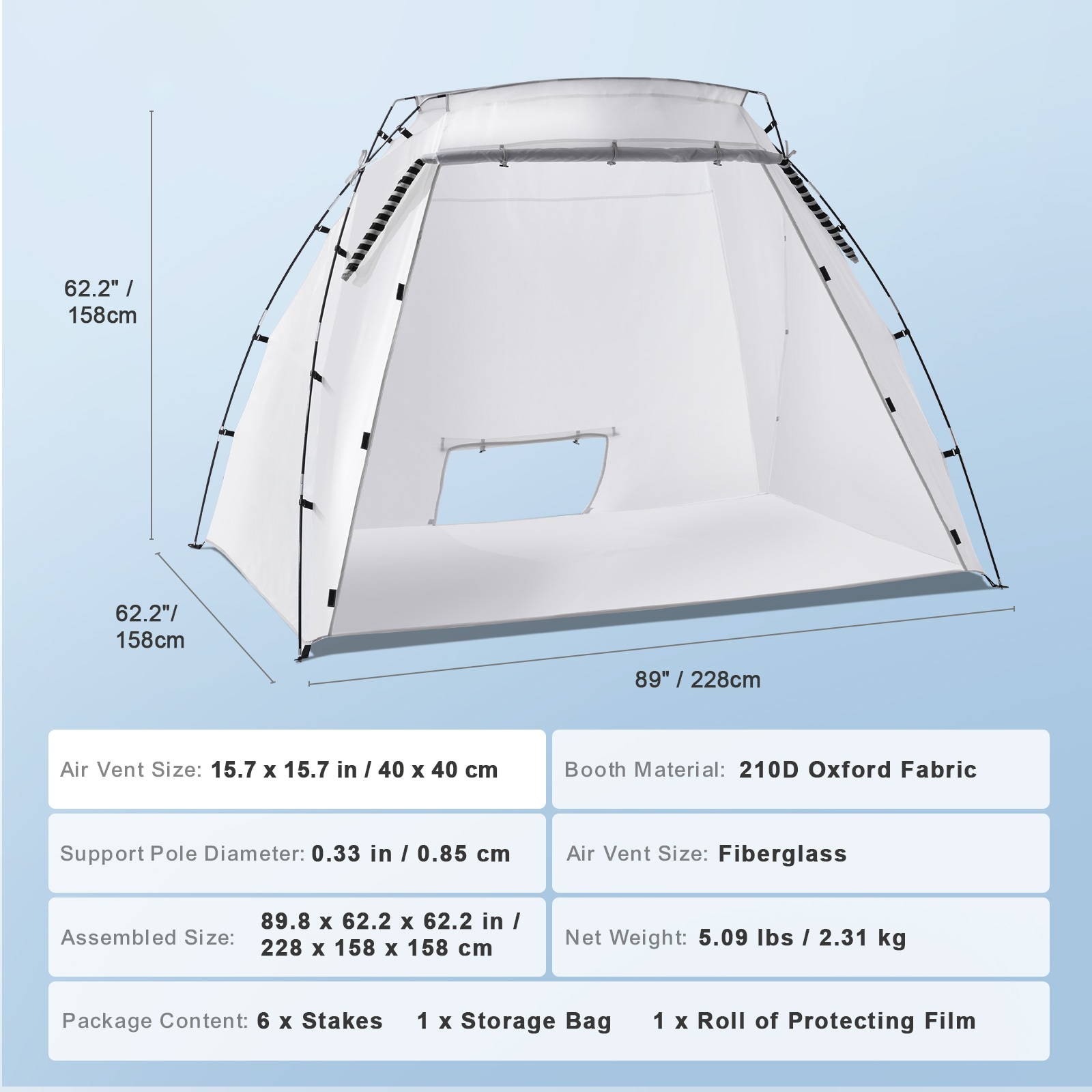 Portable Spray Paint Tent Shelter With Built-in Floor And Mesh_voghion.com